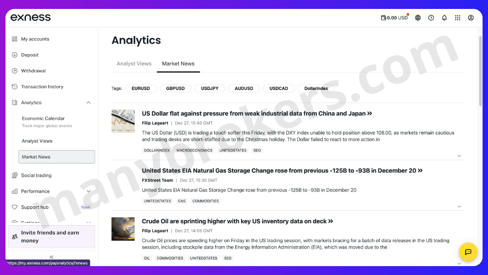 Фундаментальный анализ у Exness